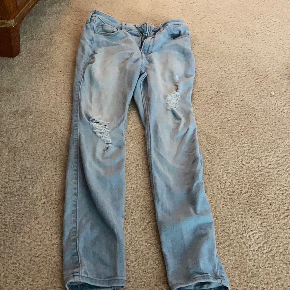 Hollister High-Rise Super Skinny Light Wash Jeans, 1S, W:25, L:26